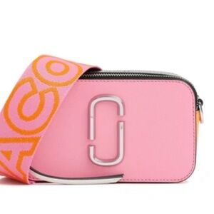 Marc Jacobs Pink and Orange Crossbody Bag with Bold Strap